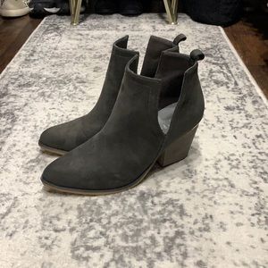 Gray Cutout Booties